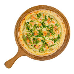 Пицца на тонком тесте «Рыбка с песто». НОВИНКА