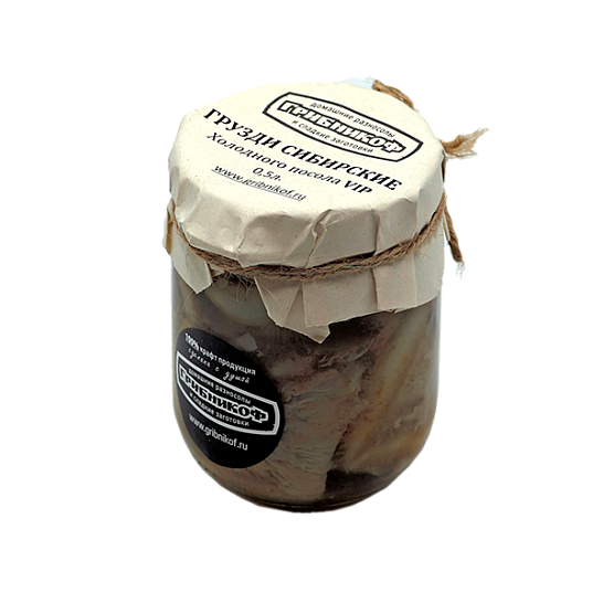 Грузди сибирские VIP холодного посола 0,5 л.