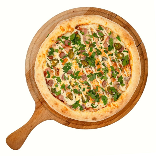 Пицца на тонком тесте "Баварская"~ 480 гр.