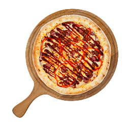 Пицца на тонком тесте «Барбекю»~480 гр.