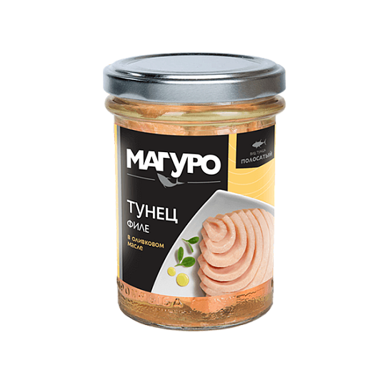 Филе полосатого тунца в оливковом масле Магуро 200 гр. 