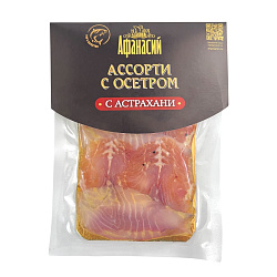 Ассорти слабосоленое - сом и осетр 100 гр.